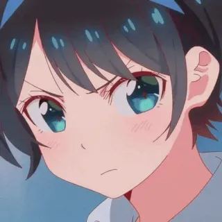 😠 Anime, Ragazza, Carino, Arrabbiato, Faccia, Animazione telegram sticker