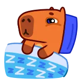 🥱 ZZZZZZ 카피바라, 자는, 게으른, 동물, 귀여운, 만화, 피곤한 telegram sticker