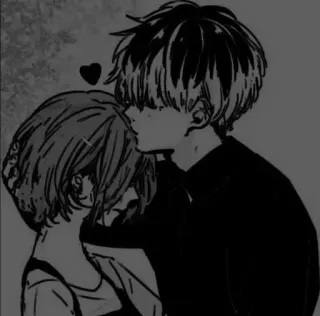 🙂 anime, liefde, koppel, romantiek, tekening, hart, relatie telegram sticker
