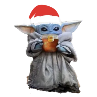 🎅 Grogu The Mandalorian Baby Yoda, Grogu, Teh, Natal, Mandalorian, Star Wars telegram sticker