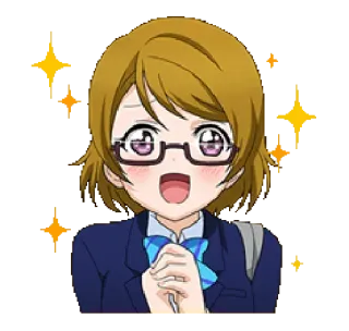 ✨ Anime, Karakter, Gadis, Seragam sekolah, Kacamata telegram sticker