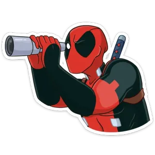 🧐 Deadpool deadpool, marvel, superbohater, komiks, teleskop, naklejka telegram sticker