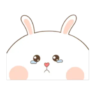 😭 bunny, cute, sad, crying, sticker, emoji whatsapp sticker