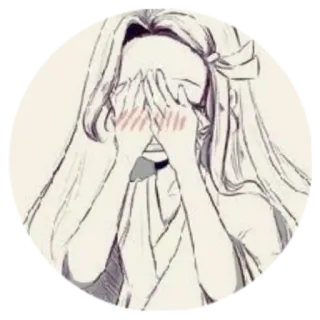 🙈 Anime Mädchen, Errötend, Schüchtern, Niedlich, Cartoon, Illustration telegram sticker