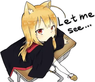 🧐 Let me see... Anime, Katzenmädchen, Süß, Zeig her whatsapp sticker