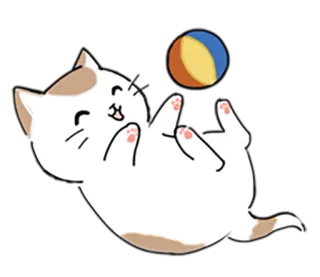 🏐 gatto, gattino, palla, giocando, carino, animale telegram sticker