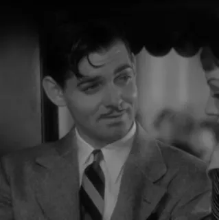 ➖ Clark Gable Gone With the Wind aktor, film, klasyk, portret, mężczyzna, czarno-biały telegram sticker