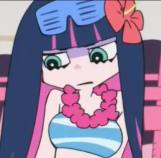 🤨 Stocking Anarchy Panty & Stocking with Garterbelt Anime, Desenho animado, Praia, Verão, Traje de banho, Personagem telegram sticker