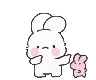 😊 兔子, 可爱, 卡通, 兔子, 动物 telegram sticker