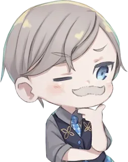 🤔 Anime, Chibi, Pria, Kartun, Karakter, Bergaya, Lucu telegram sticker