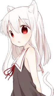 😮 Anime, Fille chat, Neko, Mignon, Manga, Kawaii telegram sticker