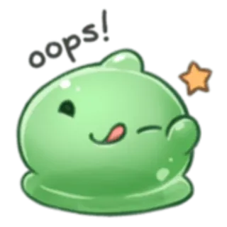 😜 oops! слайм, милый, мультик, смешной, ой, каваий telegram sticker