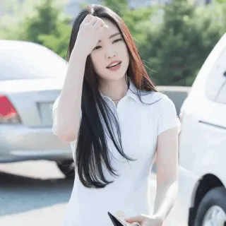 🦄 女性, ポートレート, アジア人, 韓国, カジュアル telegram sticker