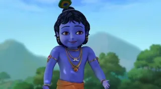 😄 Krishna Hinduism, Deity, Indian culture, Cartoon, Baby Krishna, God, Mythology telegram sticker