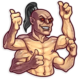 👍 Goro Mortal Kombat vier armen, monster, vechtspel, Goro, Mortal Kombat telegram sticker