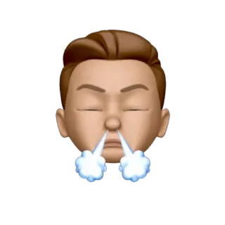 😤 memoji, emoji, exasperation, sigh, steam telegram sticker