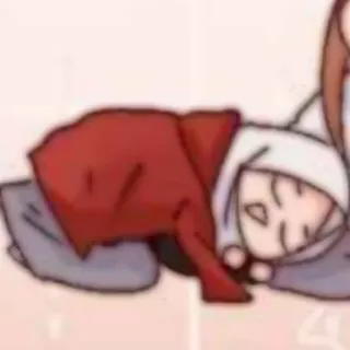 🍒 sleeping, anime, cartoon, lazy, relaxed telegram sticker
