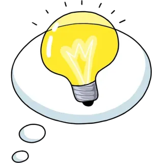 💡 lâmpada, ideia, pensando, desenho animado telegram sticker