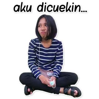 😒 aku dicuekin... mulher, sentada, triste, ignorada, pernas cruzadas, emburrada telegram sticker