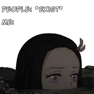 😕 PEOPLE: *EXIST*
ME: Meme, Anime, Reação, Engraçado, Pessoas, Existir, Eu telegram sticker