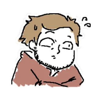 😓 만화, 남자, 낙서, 일러스트, 스케치 telegram sticker