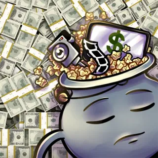 😌 tiền, giàu có, điện ảnh, máy ảnh, phim, giải trí, bắp rang, đô la, giàu telegram sticker