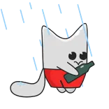 😓 mèo, uống, chai, hoạt hình, động vật telegram sticker