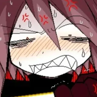 😡 angry, anime, frustrated, cartoon, sweat, teeth whatsapp sticker