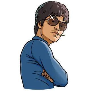 😎 Bruce Lee Bruce Lee, arts martiaux, acteur, lunettes de soleil, icône, combattant whatsapp sticker