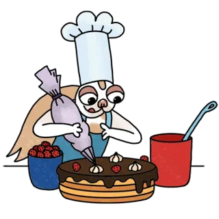 🧑‍🍳 chef, bakken, taart, koken, dessert, gebak, eten whatsapp sticker