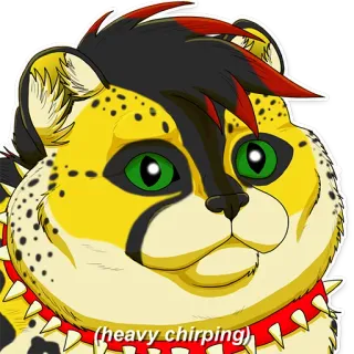 😳 heavy chirping dibujo animado, animal, piando, meme, gracioso, lindo, perro, amarillo, negro telegram sticker