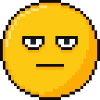 😊 Эмодзи, Пиксель арт, самодовольный, выражение, жёлтый, лицо telegram sticker