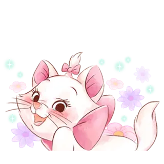 😍 Marie The Aristocats gato, gatito, Los Aristogatos, Disney, dibujos animados, animal telegram sticker
