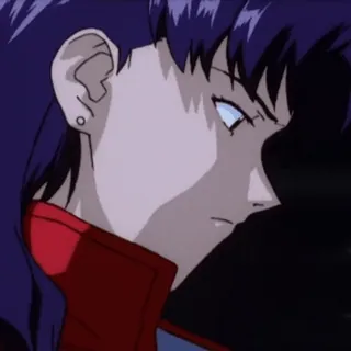 🌸 Misato Katsuragi Neon Genesis Evangelion Anime, Misato, Evangelion, Profil, Sérieux whatsapp sticker