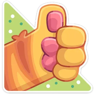 👍 kciuk w górę, zgoda, sukces, aprobata, gest, dłoń telegram sticker