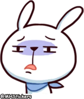 🤕 @MHStickers sticker, hase, weiß, cartoon, süß, tier telegram sticker