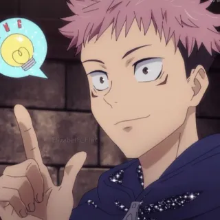 😊 Yuji Itadori Jujutsu Kaisen Аниме, Манга, Jujutsu Kaisen, Юдзи Итадори, Лампочка, Идея telegram sticker