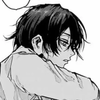 🕸 Anime, Manga, Charakter, Junge, Schwarzweiß, Porträt telegram sticker