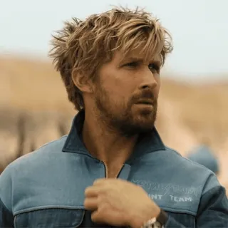 😟 HUNT TEAM đàn ông, Ryan Gosling, xanh da trời, áo sơ mi telegram sticker