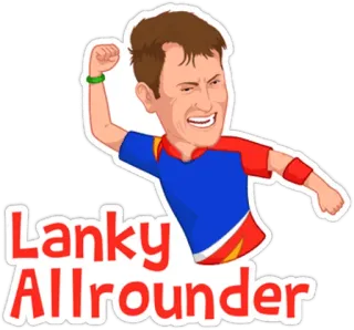 🏏 Lanky Allrounder Cartoon, Sport, Sportler, Allrounder, Lulatsch, Mann telegram sticker