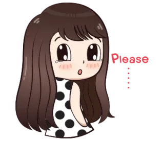🙏 Please Desenho animado, Fofo, Menina, Implorando, Pedido whatsapp sticker