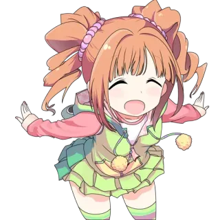 😆 anime, cute, girl, kawaii, happy, cartoon, character telegram sticker