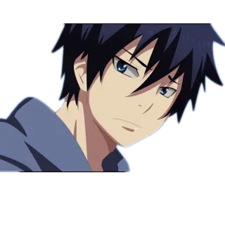 😒 Rin Okumura Blue Exorcist 애니메이션, 만화, 청의 엑소시스트, 오쿠무라 린, 소년 telegram sticker