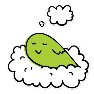 ⛅ 귀여운, 졸린, 구름, 만화, 꿈, 카와이, 휴식 telegram sticker