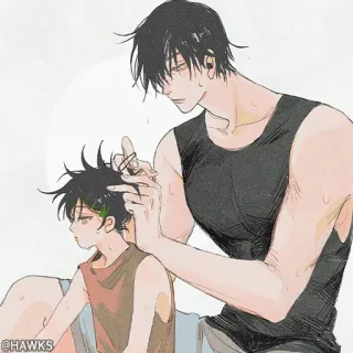 🖤 @HAWKS Anime, Manga, Toelettatura, Taglio di capelli whatsapp sticker