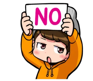 ❌ NO no, rechazo, negación, dibujo animado, señal telegram sticker