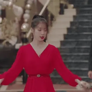 ☠️ IU IU, Корейский, K-Pop, Актриса, Красное платье, Знаменитость, Певица telegram sticker