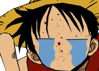😭 Luffy One Piece 애니메이션, 울음, 원피스, 루피, 만화 telegram sticker