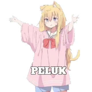 🥰 PELUK Anime, Kocia dziewczyna, Przytulanie, Słodkie telegram sticker