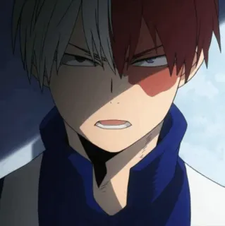 🥢 Shoto Todoroki My Hero Academia Anime, Shonen, My Hero Academia, Shoto Todoroki, Pół Lód Pół Ogień, Quirk, Bohater telegram sticker